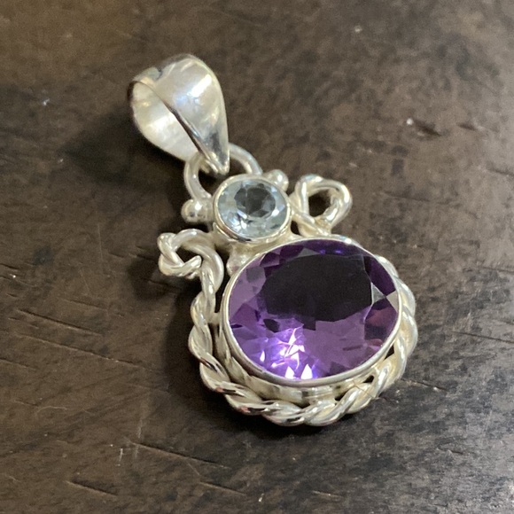 Jewelry - Amethyst Blue Topaz Sterling Silver Pendant